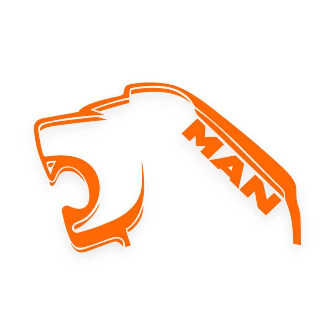 Sticker man stor løve - 034 Orange - KJoF - 100mm x 63mm - Nej tak