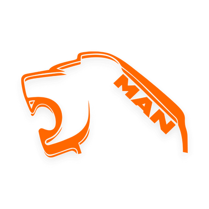 Sticker man stor løve - 034 Orange - KJoF - 100mm x 63mm - Nej tak