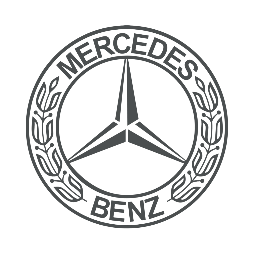 Sticker mercedes rund logo - 073 Mørkegrå - KJoF - 100mm x 100mm - Nej tak