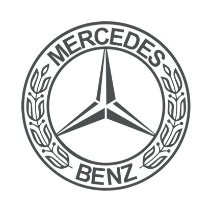 Sticker mercedes rund logo - 073 Mørkegrå - KJoF - 100mm x 100mm - Nej tak
