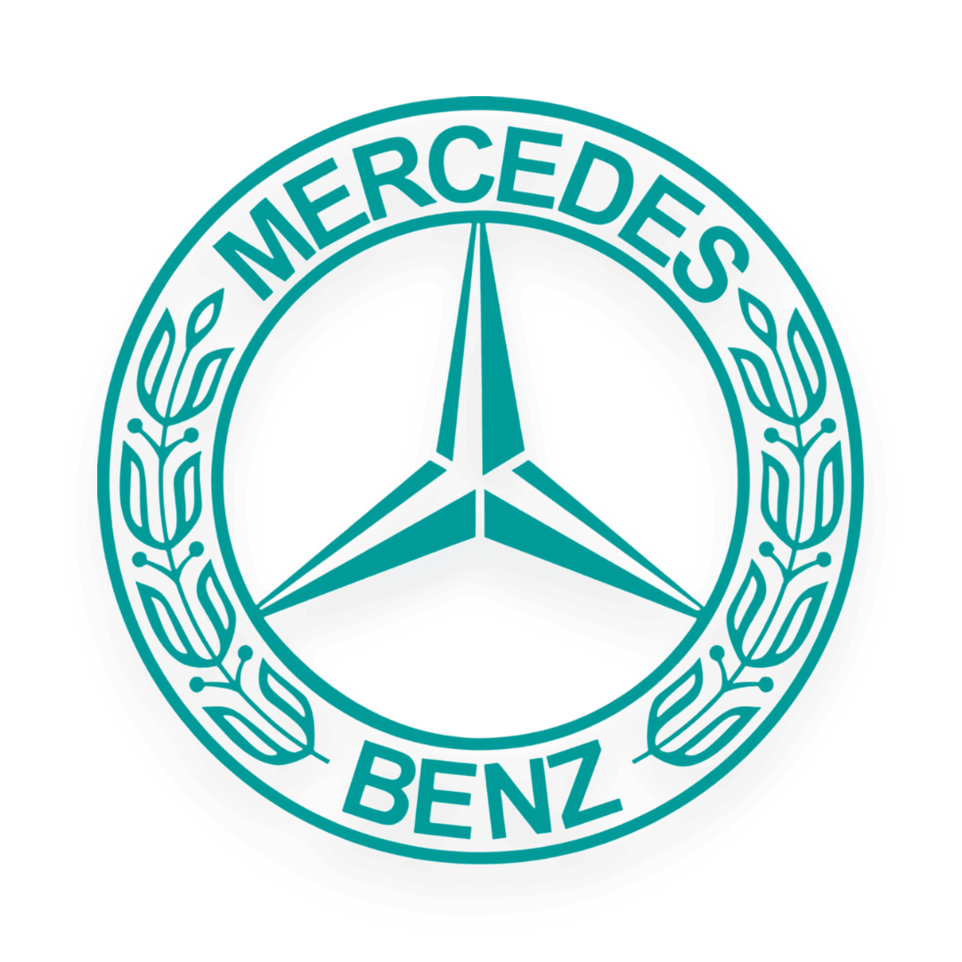 Sticker mercedes rund logo - 061 Grøn - KJoF - 100mm x 100mm - Nej tak