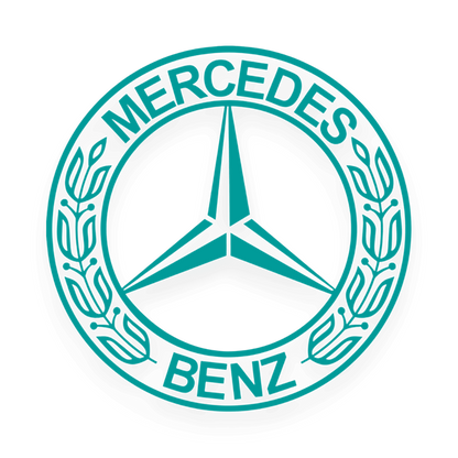 Sticker mercedes rund logo - 061 Grøn - KJoF - 100mm x 100mm - Nej tak