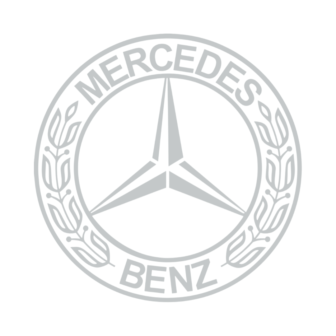 Sticker mercedes rund logo - 072 Lysegrå - KJoF - 100mm x 100mm - Nej tak