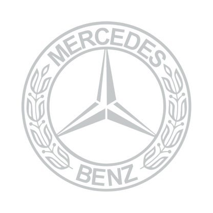 Sticker mercedes rund logo - 072 Lysegrå - KJoF - 100mm x 100mm - Nej tak