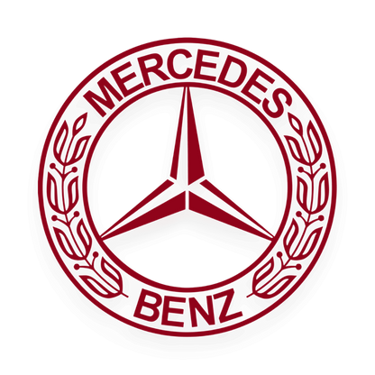 Sticker mercedes rund logo - 030 Mørkerød - KJoF - 100mm x 100mm - Nej tak