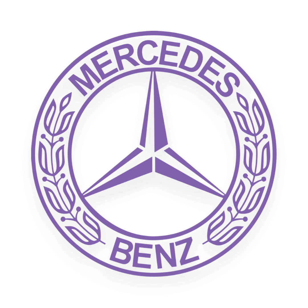 Sticker mercedes rund logo - 061 Grøn - KJoF - 100mm x 100mm - Nej tak