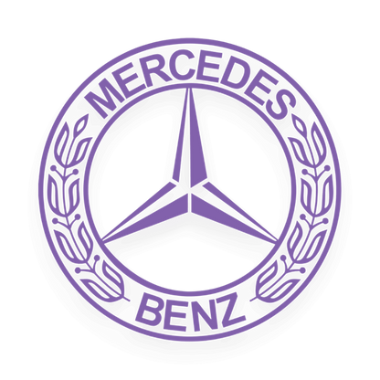 Sticker mercedes rund logo - 061 Grøn - KJoF - 100mm x 100mm - Nej tak
