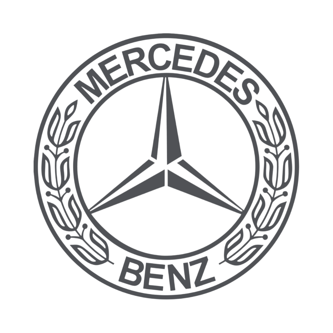 Sticker mercedes rund logo - 061 Grøn - KJoF - 100mm x 100mm - Nej tak