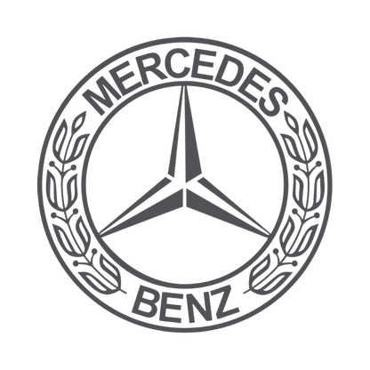 Sticker mercedes rund logo - 061 Grøn - KJoF - 100mm x 100mm - Nej tak