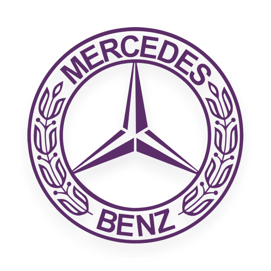 Sticker mercedes rund logo - 061 Grøn - KJoF - 100mm x 100mm - Nej tak