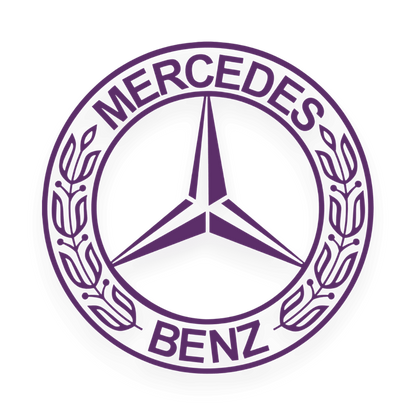 Sticker mercedes rund logo - 061 Grøn - KJoF - 100mm x 100mm - Nej tak