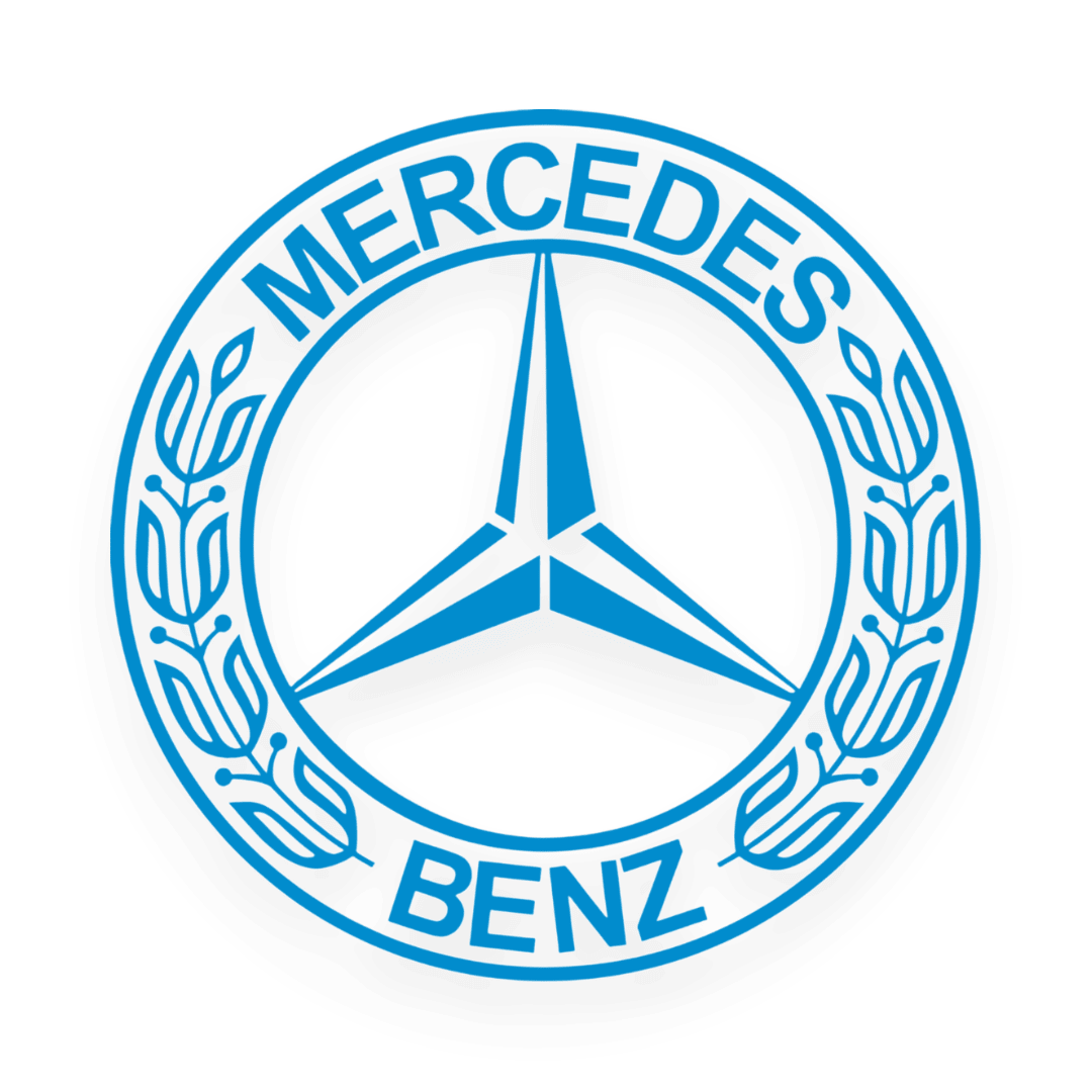 Sticker mercedes rund logo - 061 Grøn - KJoF - 100mm x 100mm - Nej tak