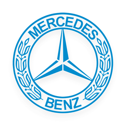 Sticker mercedes rund logo - 061 Grøn - KJoF - 100mm x 100mm - Nej tak