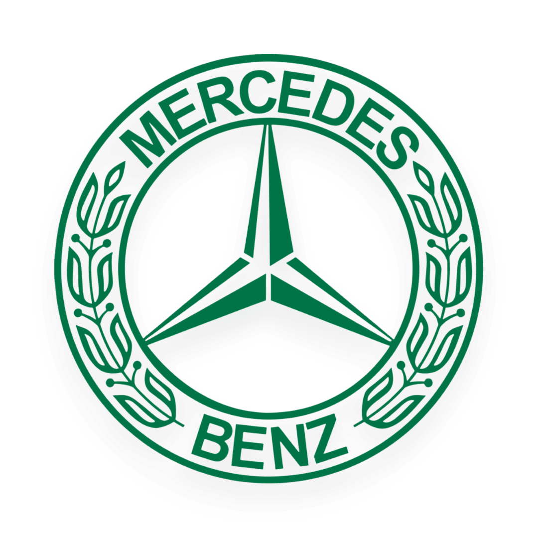 Sticker mercedes rund logo - 061 Grøn - KJoF - 100mm x 100mm - Nej tak