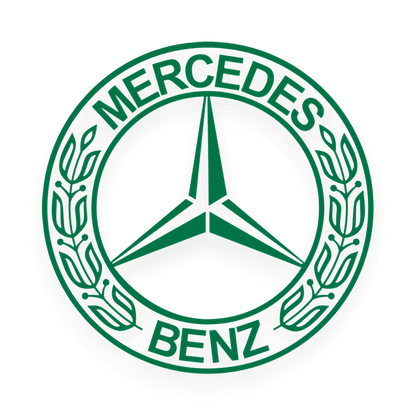 Sticker mercedes rund logo - 061 Grøn - KJoF - 100mm x 100mm - Nej tak