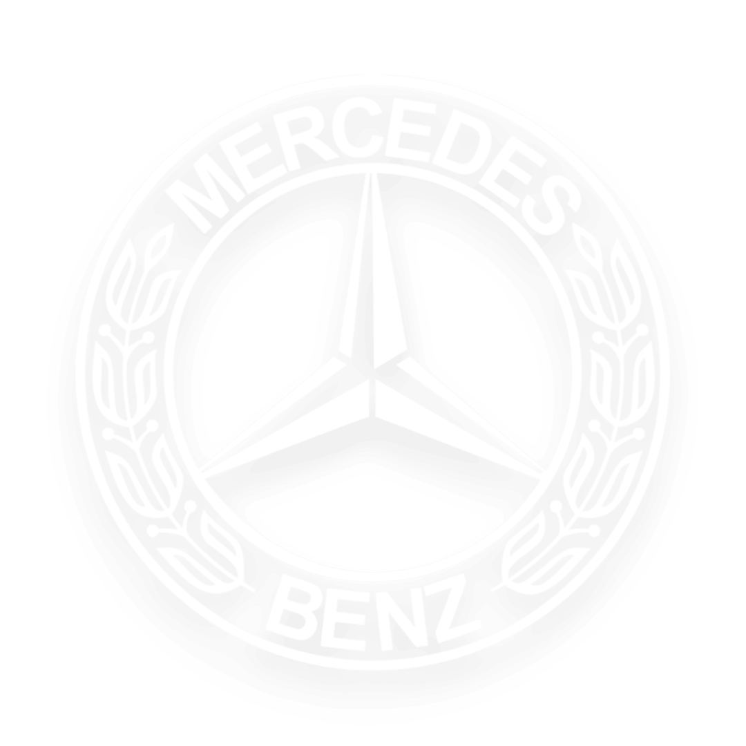 Sticker mercedes rund logo - 010 Hvid - KJoF - 100mm x 100mm - Nej tak