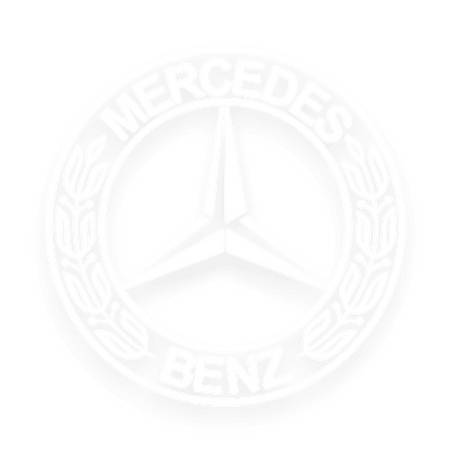Sticker mercedes rund logo - 010 Hvid - KJoF - 100mm x 100mm - Nej tak