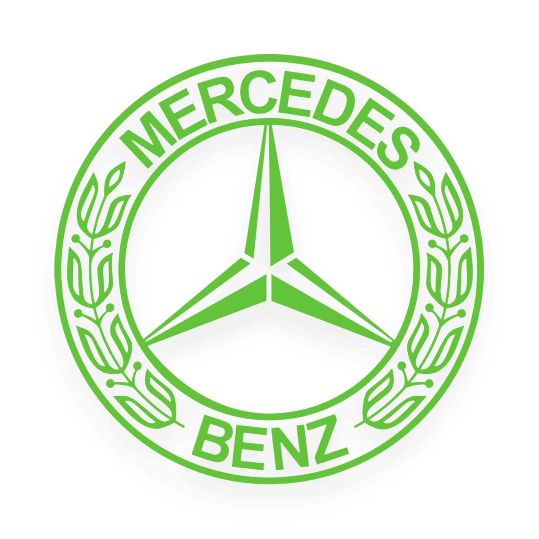 Sticker mercedes rund logo - 063 Lime grøn - KJoF - 100mm x 100mm - Nej tak