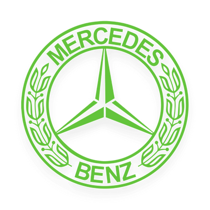 Sticker mercedes rund logo - 063 Lime grøn - KJoF - 100mm x 100mm - Nej tak