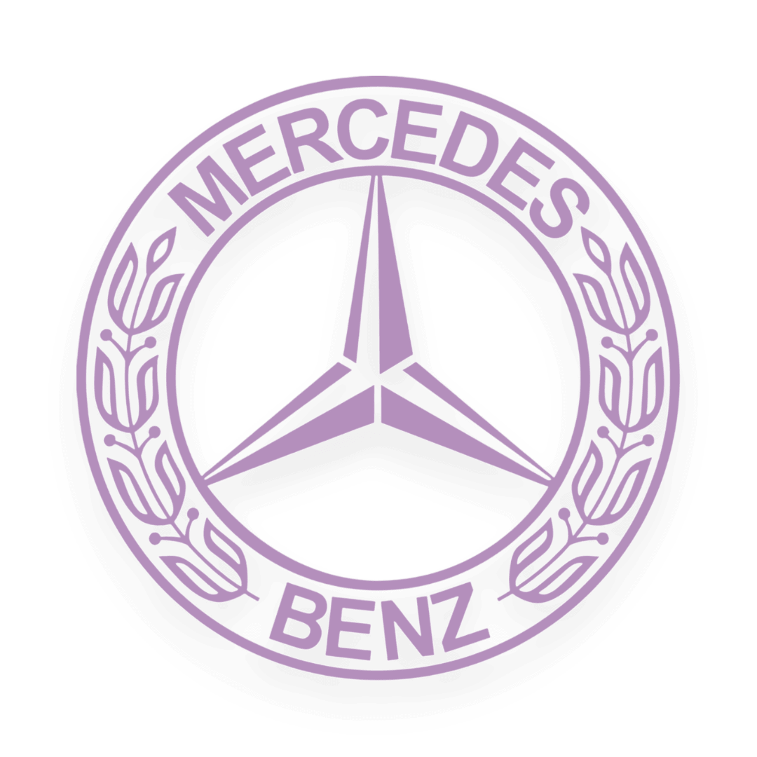 Sticker mercedes rund logo - 061 Grøn - KJoF - 100mm x 100mm - Nej tak