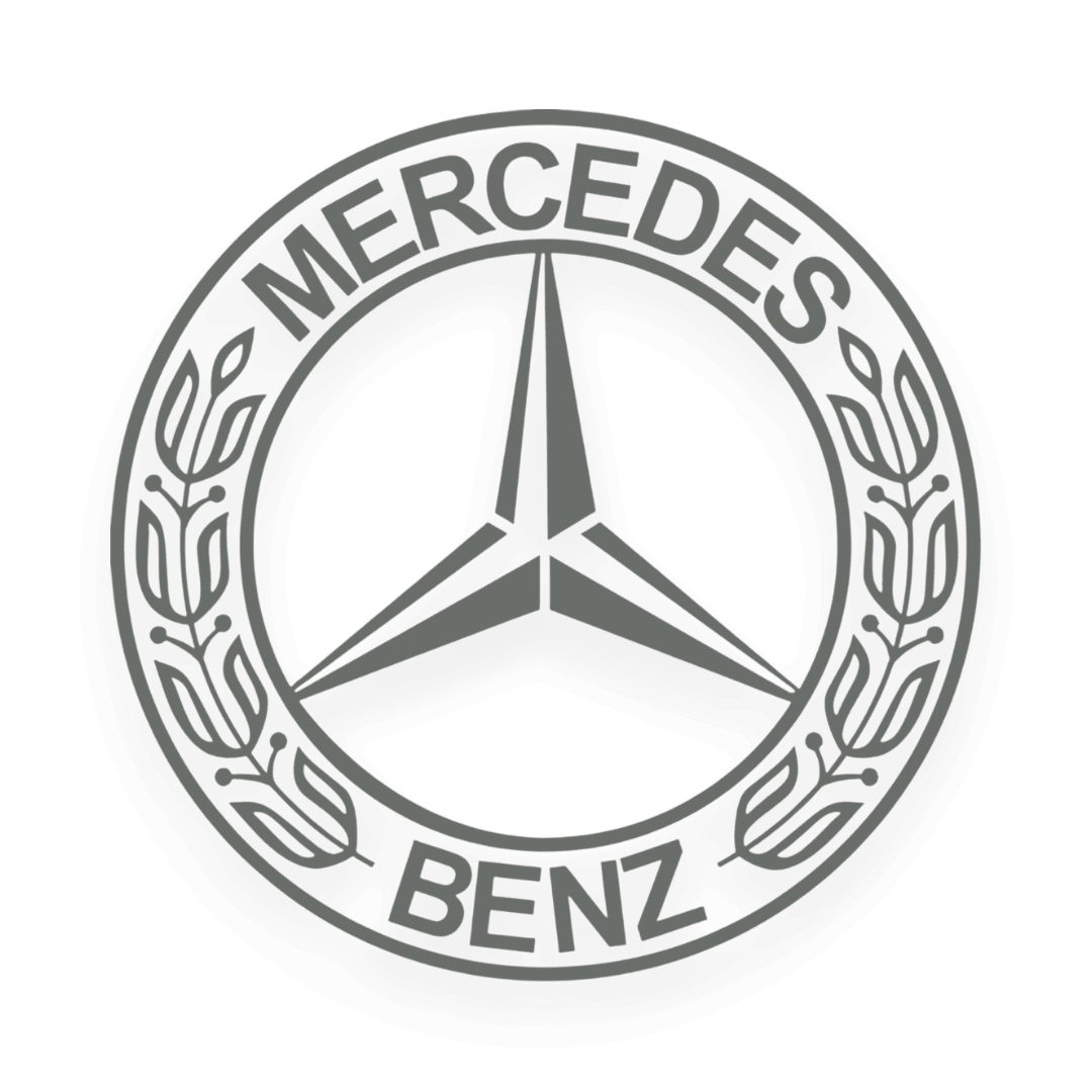 Sticker mercedes rund logo - 071 Grå - KJoF - 100mm x 100mm - Nej tak