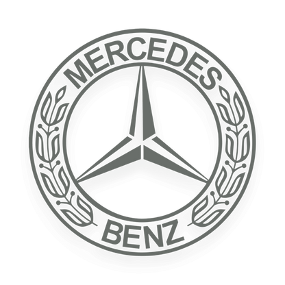 Sticker mercedes rund logo - 071 Grå - KJoF - 100mm x 100mm - Nej tak