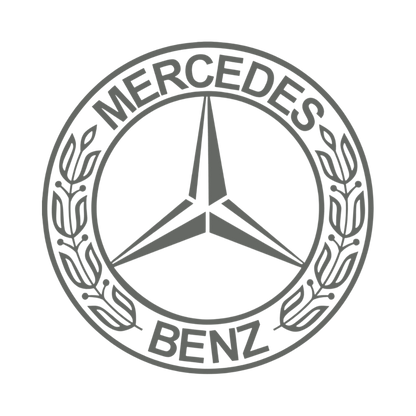 Sticker mercedes rund logo - 061 Grøn - KJoF - 100mm x 100mm - Nej tak