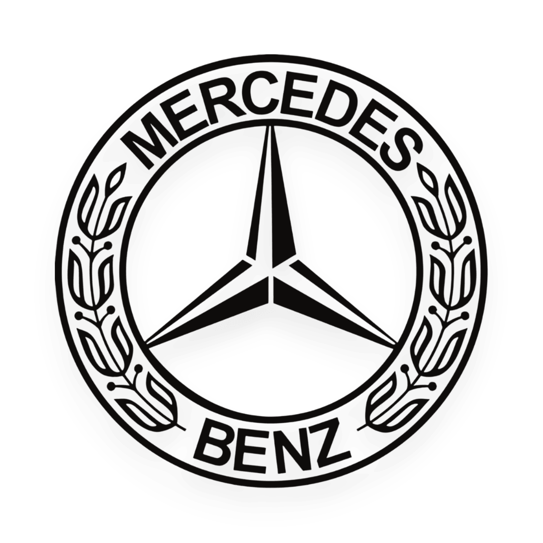Sticker mercedes rund logo - 070 Sort - KJoF - 100mm x 100mm - Nej tak