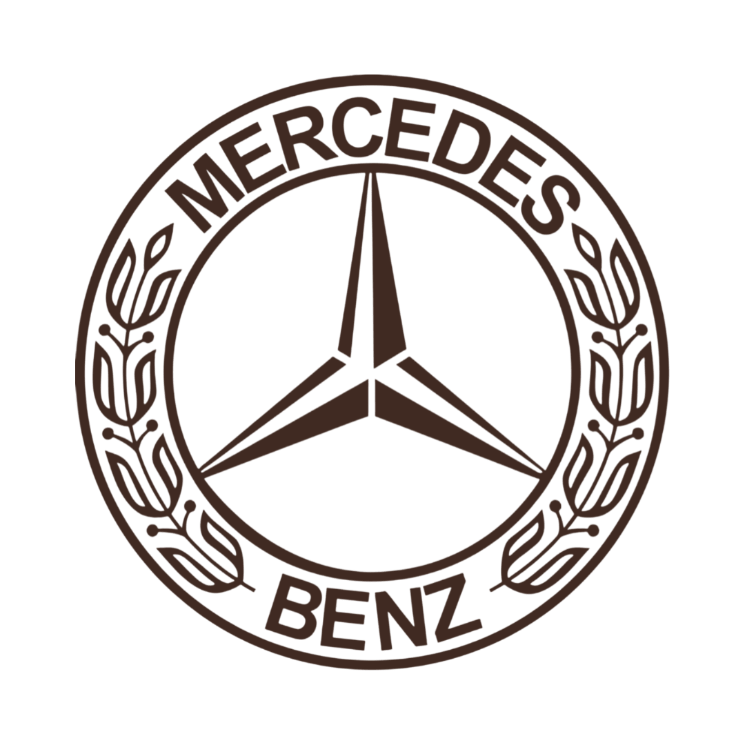 Sticker mercedes rund logo - 061 Grøn - KJoF - 100mm x 100mm - Nej tak