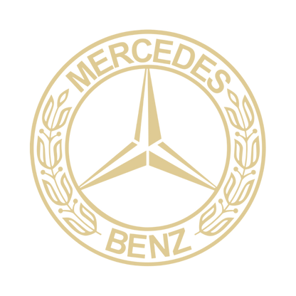 Sticker mercedes rund logo - 061 Grøn - KJoF - 100mm x 100mm - Nej tak