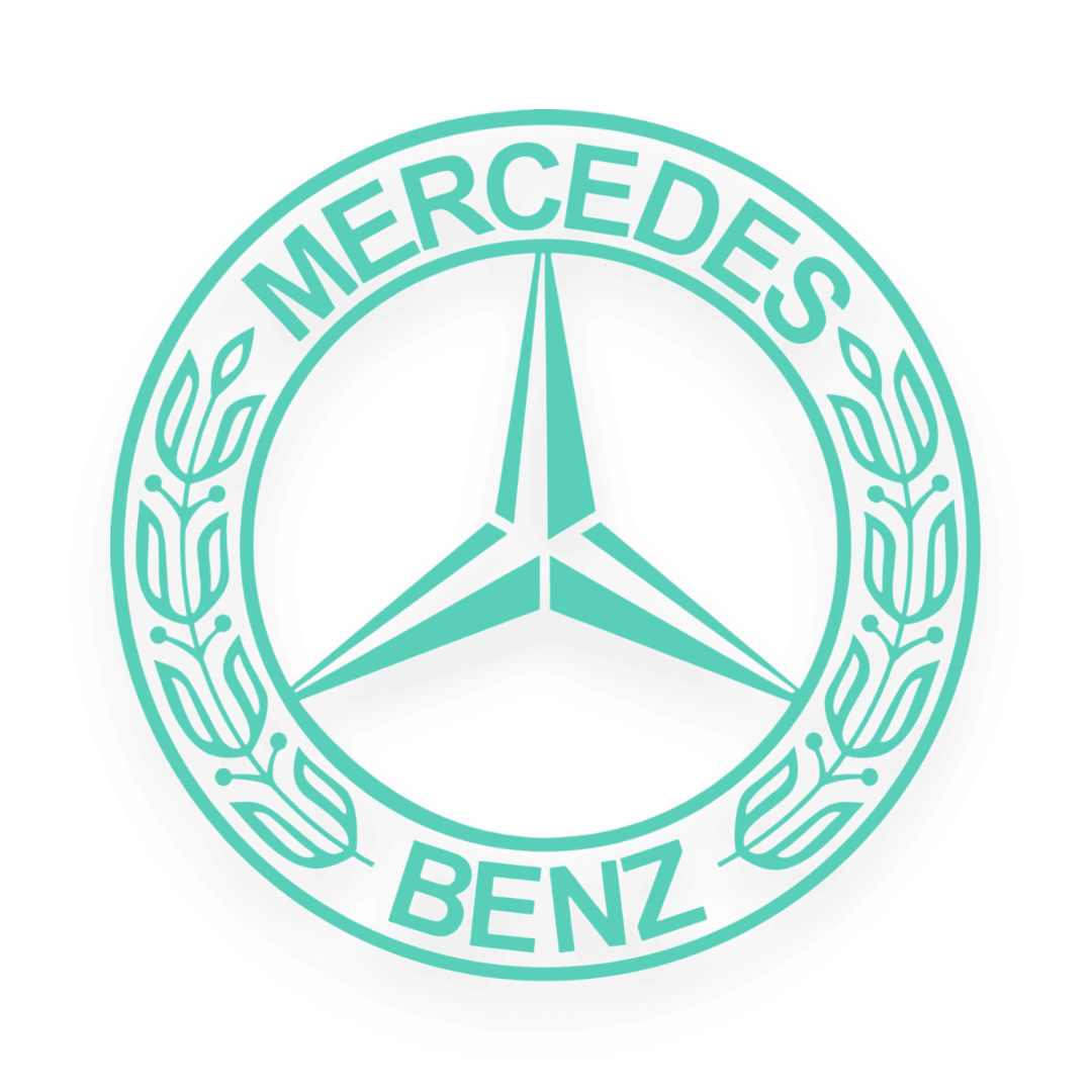 Sticker mercedes rund logo - 061 Grøn - KJoF - 100mm x 100mm - Nej tak