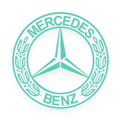 Sticker mercedes rund logo - 061 Grøn - KJoF - 100mm x 100mm - Nej tak