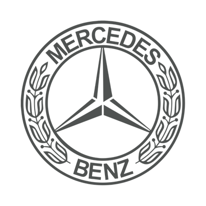 Sticker mercedes rund logo - 061 Grøn - KJoF - 100mm x 100mm - Nej tak
