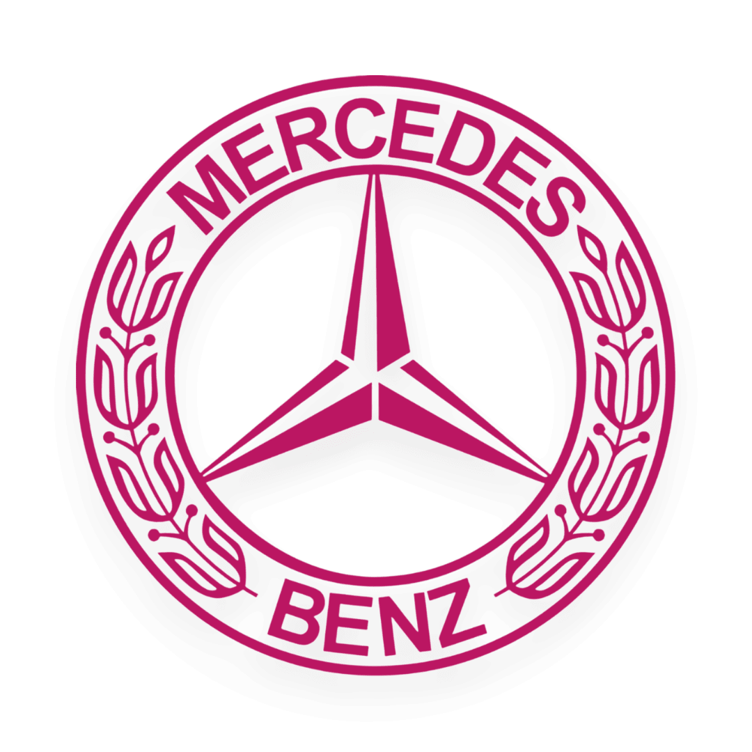 Sticker mercedes rund logo - 041 Pink - KJoF - 100mm x 100mm - Nej tak