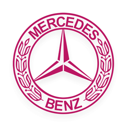 Sticker mercedes rund logo - 041 Pink - KJoF - 100mm x 100mm - Nej tak