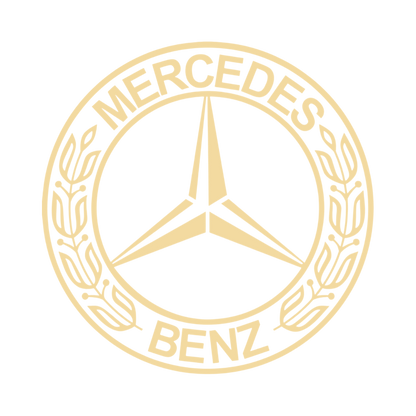 Sticker mercedes rund logo - 061 Grøn - KJoF - 100mm x 100mm - Nej tak