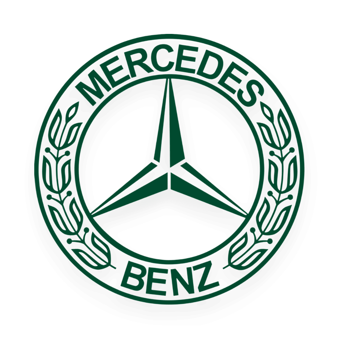Sticker mercedes rund logo - 061 Grøn - KJoF - 100mm x 100mm - Nej tak