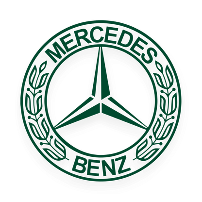 Sticker mercedes rund logo - 061 Grøn - KJoF - 100mm x 100mm - Nej tak