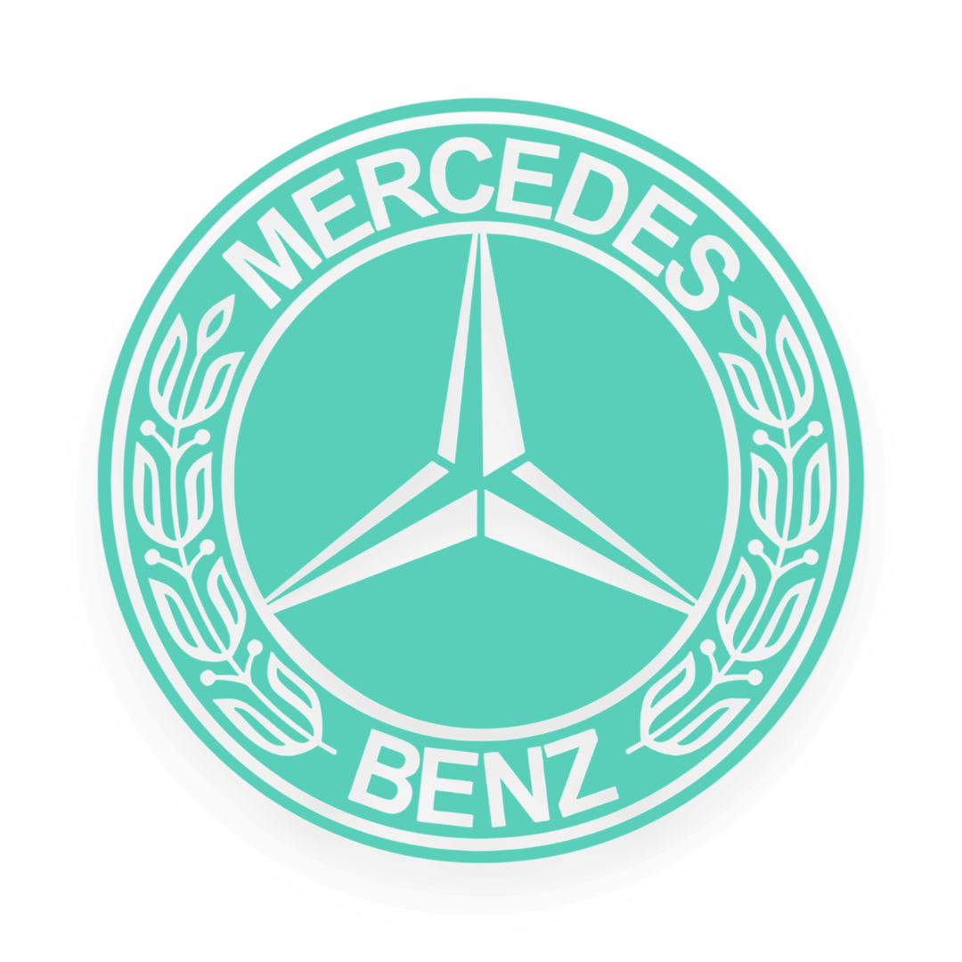 Sticker mercedes rund logo sort - 061 Grøn - KJoF - 100mm x 100mm - Nej tak