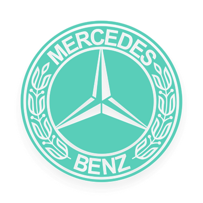 Sticker mercedes rund logo sort - 061 Grøn - KJoF - 100mm x 100mm - Nej tak