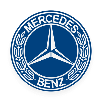 Sticker mercedes rund logo sort - 061 Grøn - KJoF - 100mm x 100mm - Nej tak