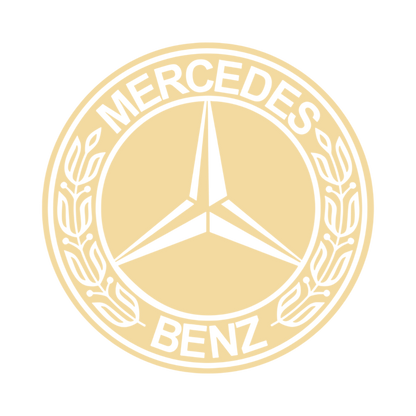 Sticker mercedes rund logo sort - 061 Grøn - KJoF - 100mm x 100mm - Nej tak