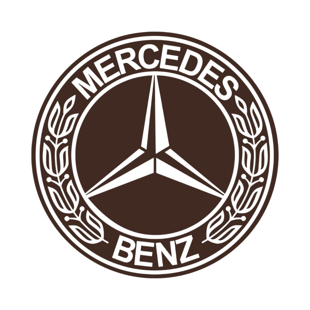 Sticker mercedes rund logo sort - 061 Grøn - KJoF - 100mm x 100mm - Nej tak