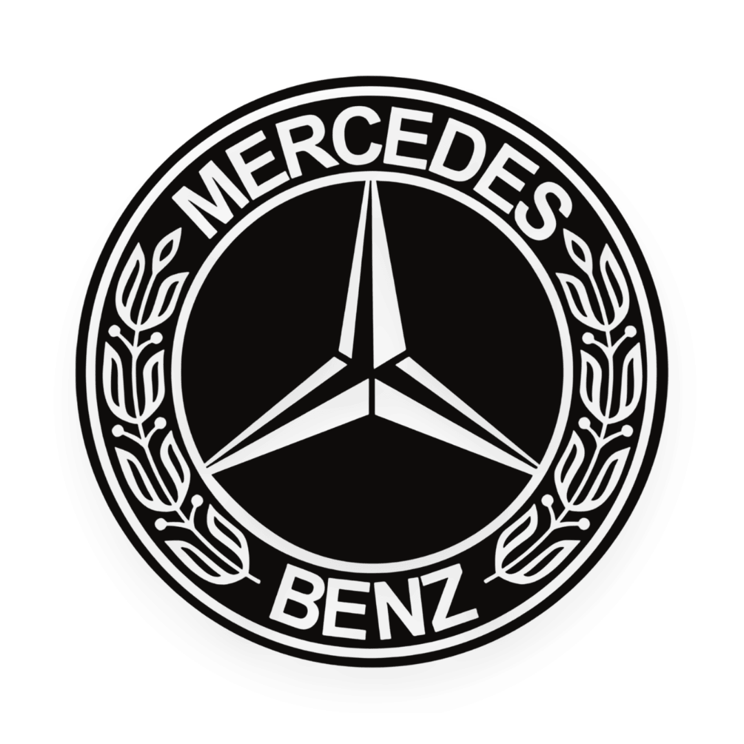 Sticker mercedes rund logo sort - 070 Sort - KJoF - 100mm x 100mm - Nej tak