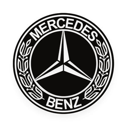 Sticker mercedes rund logo sort - 070 Sort - KJoF - 100mm x 100mm - Nej tak