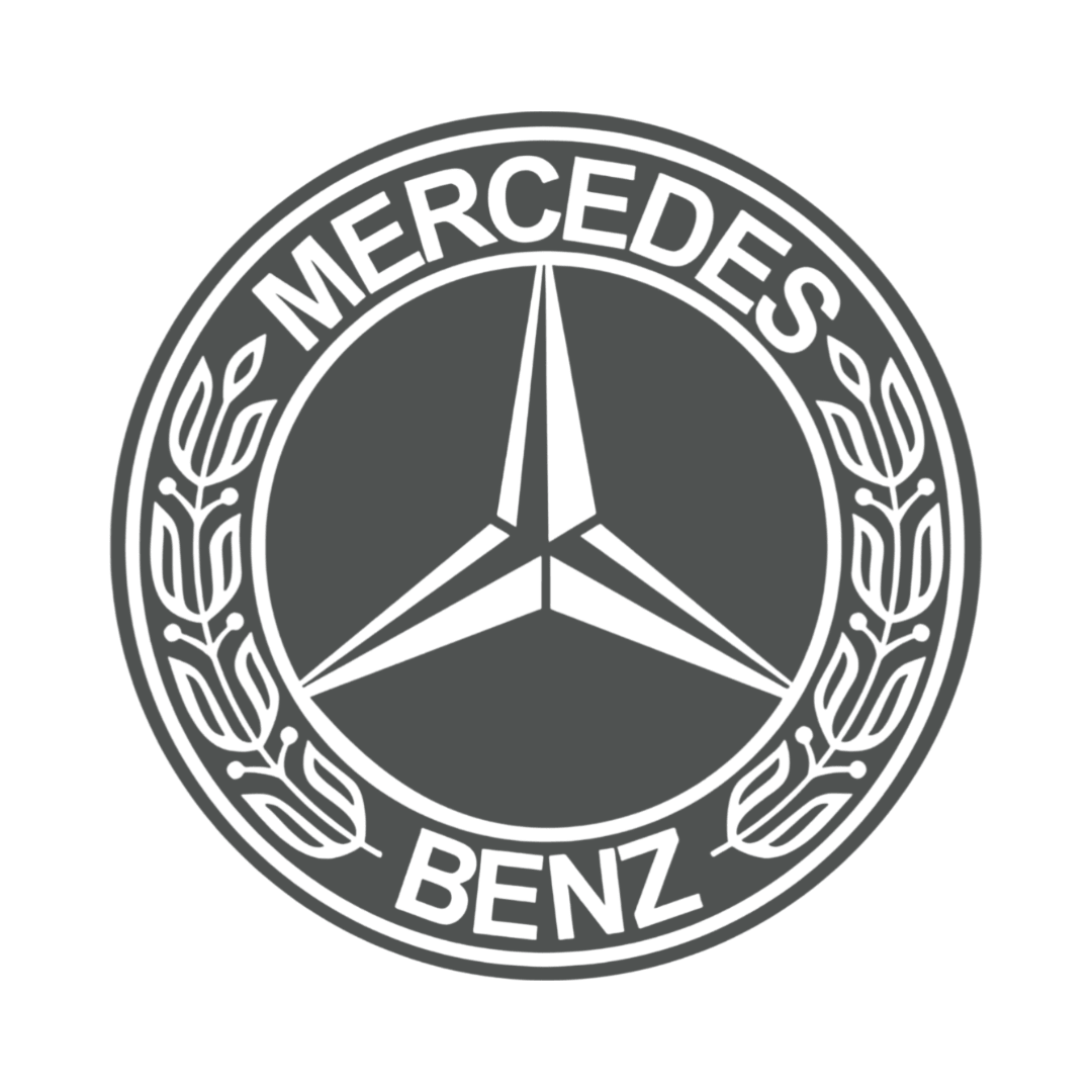 Sticker mercedes rund logo sort - 061 Grøn - KJoF - 100mm x 100mm - Nej tak