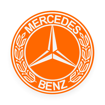 Sticker mercedes rund logo sort - 035 Lys orange - KJoF - 100mm x 100mm - Nej tak