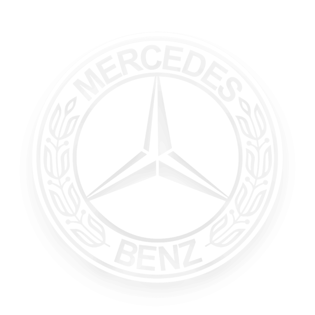 Sticker mercedes rund logo sort - 010 Hvid - KJoF - 100mm x 100mm - Nej tak