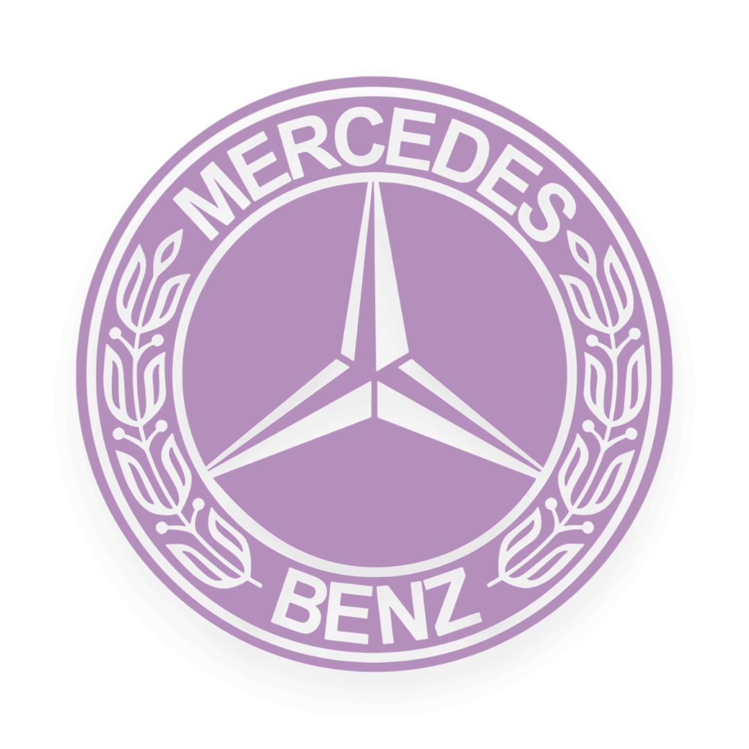 Sticker mercedes rund logo sort - 061 Grøn - KJoF - 100mm x 100mm - Nej tak
