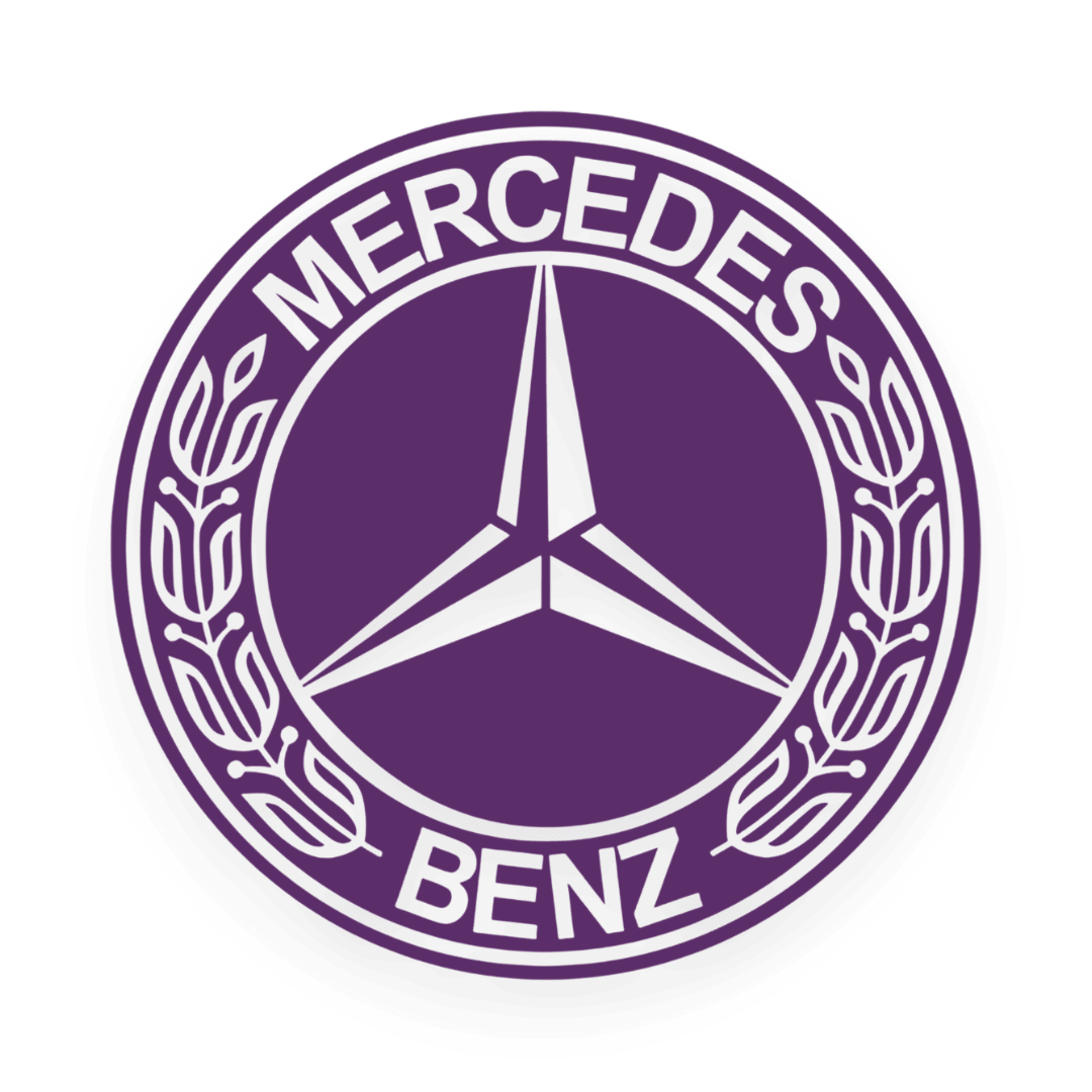 Sticker mercedes rund logo sort - 061 Grøn - KJoF - 100mm x 100mm - Nej tak